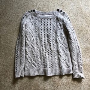 LOFT wool blend cable knit sweater